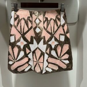 Fabulous Sequin Mini Skirt - Pink, White, Gold